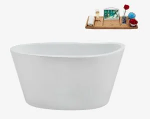 Soaking Freestanding Tub and Tray With Internal Drain