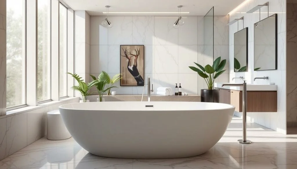contemporary bathroom trends with freestanding tubs