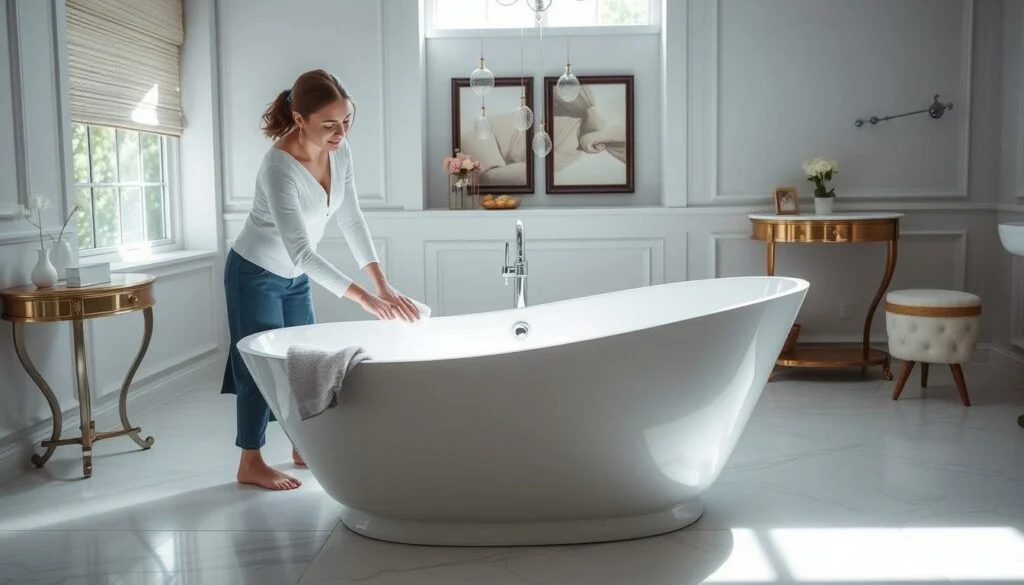 maintaining acrylic bathtub