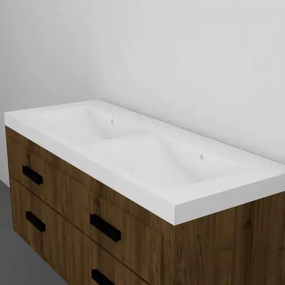 Picture Bathroom basin and water outlet area illustrating spout placement and water flow direction